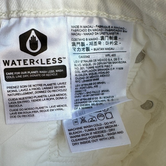 Levi’s 501 Women’s White Skinny Jeans, Button Fly Pants, Size Small - Picture 16 of 16